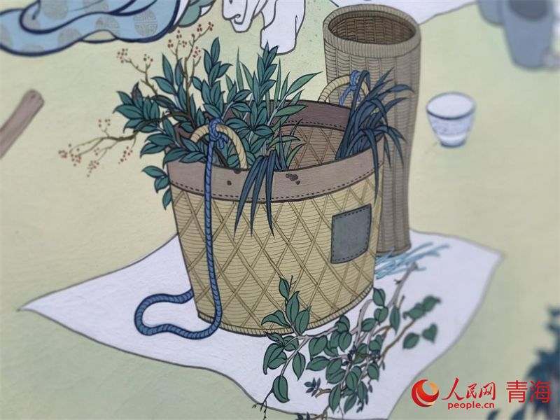 唐卡繪畫作品。人民網(wǎng) 馬可欣攝